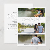 Carte Trendy Modern 3 Wedding Engagement Photos Collage (Devant / Derrière)