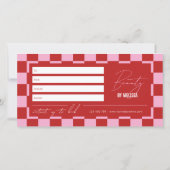 Carte Trendy Retro Pink & Red Spa Salon Gift Certificate (Dos)