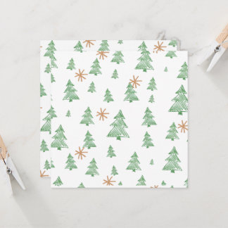 Carte Trendy Winter Unique Christmas Tree Stars
