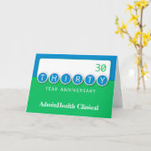 Carte Trente 30 ans d'anniversaire d'employé avec cercle (Fleur jaune)