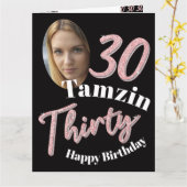 Carte Trente 30e anniversaire photo rose fille rose (Fleur jaune)