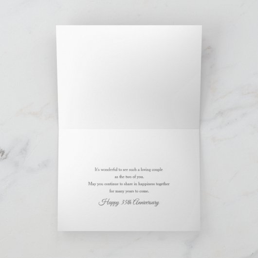 Carte trente-cinquième Anniversaire de mariage, deux (Intérieur)