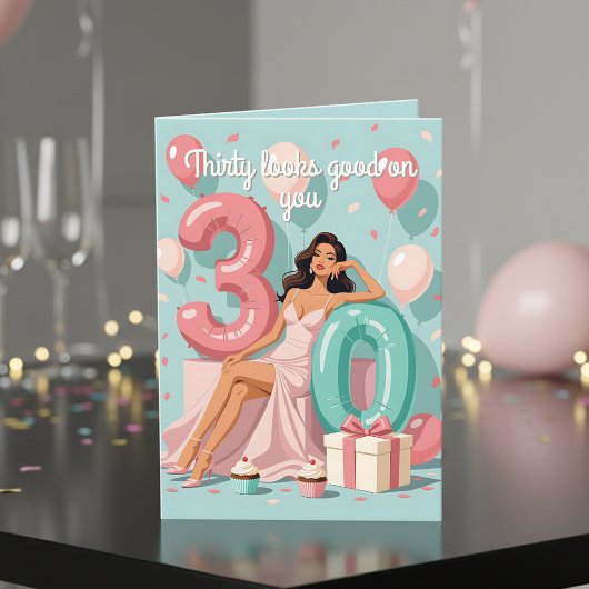 Carte Trente et fabuleuse femme moderne 30e anniversaire