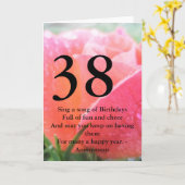 Carte trente-huitième Anniversaire (Fleur jaune)