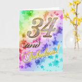 Carte trente-quatrième anniversaire pour quelqu'un (Fleur jaune)