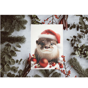 Carte Très adorable Noël Père Noël Otter