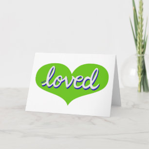Carte TRÈS AIMÉ -Adoré- Cœur d'amour vert