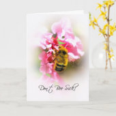 Carte Très Bientôt, Bumble Bee Sur Fleurs Roses (Fleur jaune)
