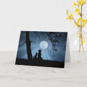 Carte Très mignon chien et chat de la bénédiction du sol (Fleur jaune)