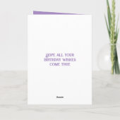 Carte Très spéciale soeur ajouter nom photo violet (Dos)