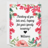 Carte Très vite, aquarelle rose floral style (Dos)