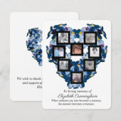 Carte Trésor de mémoire Floral Merci de conception de co (Devant / Derrière)