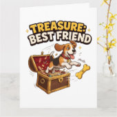 Carte Trésor Meilleur Ami Beagle (Fleur jaune)