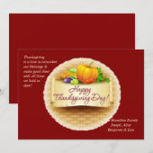 Carte Tressée de Thanksgiving (Devant / Derrière)