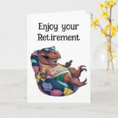 Carte Trex assis sur un fauteuil de sac de haricot avec (Fleur jaune)