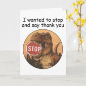 Carte trex mordant sur le panneau stop (Fleur jaune)