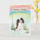 Carte Tri colour King Charles Spaniel Pet Sympathy (Fleur jaune)