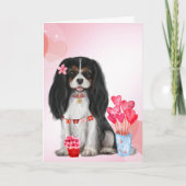 Carte Tri Couleur Cavalier King Charles Spaniel Valentin (Devant)