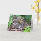 Carte Tri couleur Heron Chick (Fleur jaune)