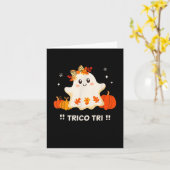 Carte Tri Cute Halloween Éffrayant Mexicain Fantôme Span (Fleur jaune)