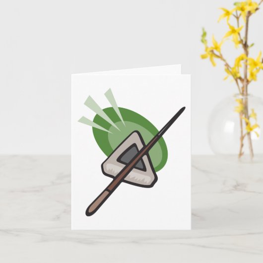 Carte Triangle de billard et bâton de cue (Fleur jaune)