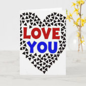 Carte Triangle Simple Je T'Aime (Fleur jaune)