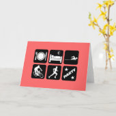 Carte Triathlon drôle (Fleur jaune)