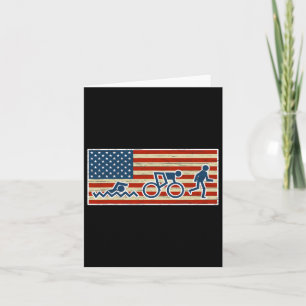 Carte Triathlon Triathlon Biathlon Drapeau Usa Sports