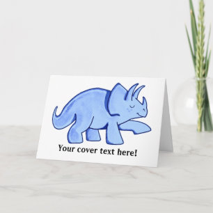 Carte Triceratops bleu
