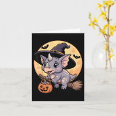 Carte Tricératops Witch Casquette Citrouille Halloween C (Fleur jaune)