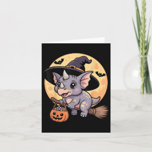 Carte Tricératops Witch Casquette Citrouille Halloween C