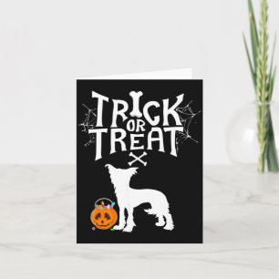 Carte Trick Or Treat Chien Crête Chinoise Halloween