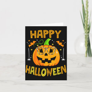 Carte Trick Or Treat Halloween Drôle Citrouille Heureux