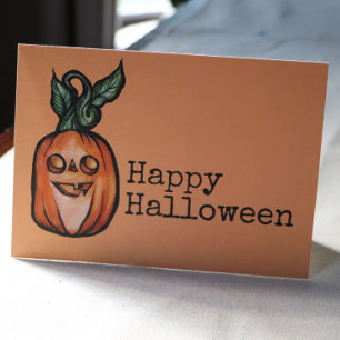 Carte Trick or Treat Jack O Lantern Halloween Citrouille