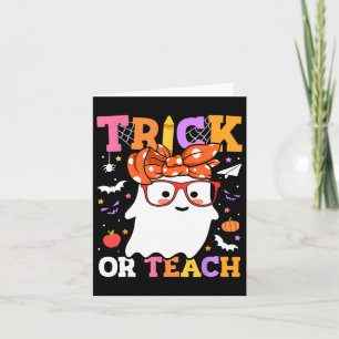 Carte Trick Ou Enseignants Happy Halloween Ghost Avec