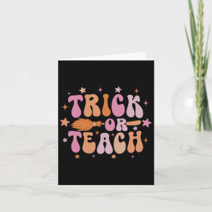 Carte Trick Ou Enseigner Rétro Super Chemise Halloween P