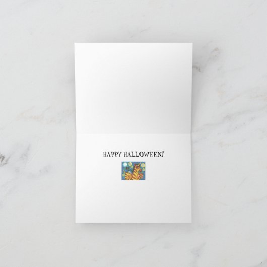 CARTE TRICK OU TRAITEMENT BAT WING ZEBRA, CUTE HALLOWEEN (Intérieur)