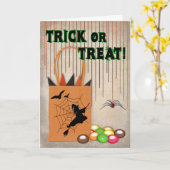 Carte TRICK OU TRAITER Halloween Salutation (Fleur jaune)
