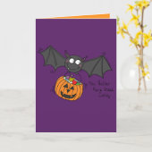 Carte Trick ou Treat Bat (Fleur jaune)