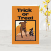 Carte Trick ou Treat Happy Halloween Chiens (Fleur jaune)