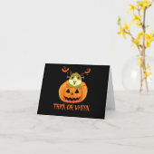 Carte Trick Ou Wheek Drôle Halloween Citrouille Guinée P (Fleur jaune)