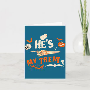 Carte Trick squelette drôle Halloween couples assortis