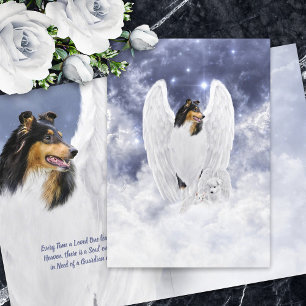 Carte Tricolor Collie Angel & Cherub - Sympathie de pert