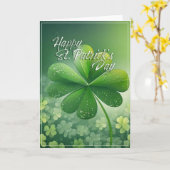 Carte Tricolores de Shamrocks Joyeuse Saint-Patrick (7)  (Fleur jaune)