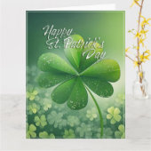 Carte Tricolores de Shamrocks Joyeuse Saint-Patrick (7) (Fleur jaune)