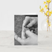 Carte tricot - Calme. En cours. (Fleur jaune)