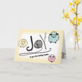 Carte tricot de crochet de brebis en laine de fils Noël (Fleur jaune)