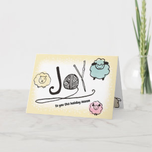 Carte tricot de crochet de brebis en laine de fils Noël