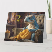 Carte Tricot Dinosaur Joyeux Noël (Dos)
