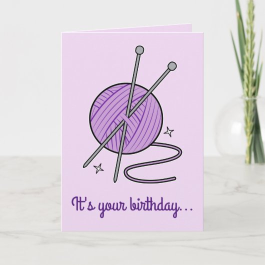 Carte Tricot Fun Anniversaire (Devant)